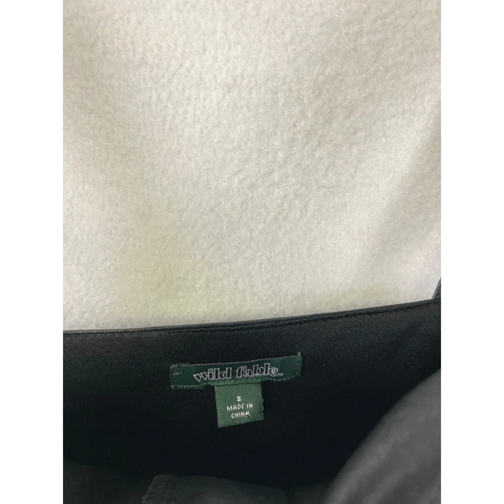 Wild‎ Fable Black Faux Leather Zip Front Pinafore Mini Dress Women's Size S - Picture 3 of 10